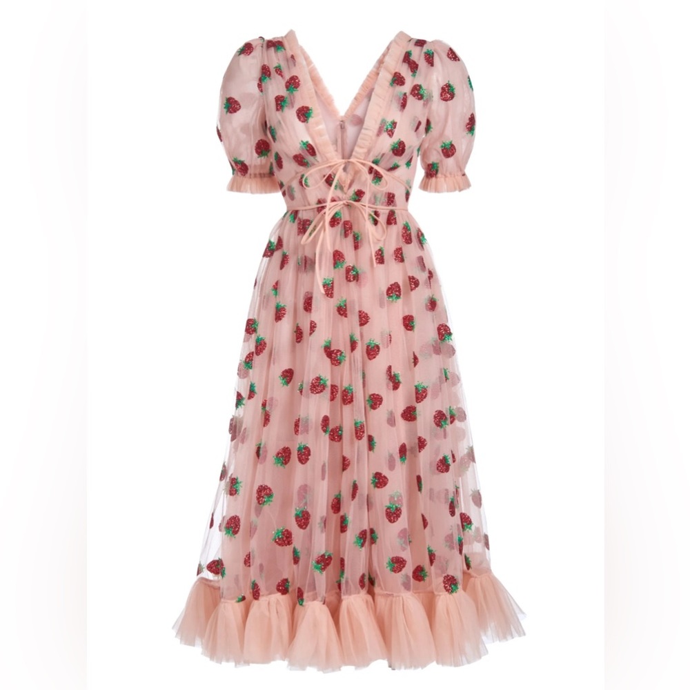 AUTHENTIC Lirika Matoshi Strawberry Midi Dress (XS)